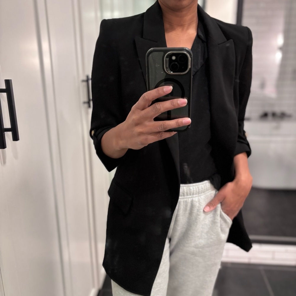 Zara Women's Long 3/4 Slv Black Blazer - Sz Small - Picture 7 of 7